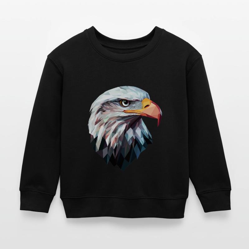 Conception de logo Eagle Head Low Poly Art Sweat enfant bio Stanley/Stella