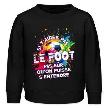 Foot football humoristique fan passionné joueur - Sweat enfant bio Stanley/Stella - noir - Devant - AI Model Kid Male (0cm)