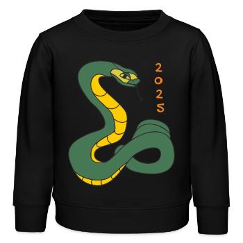 Snake 2025 - Kids Organic Sweatshirt by Stanley/Stella - black - Front - AI Model Kid Male (0cm)