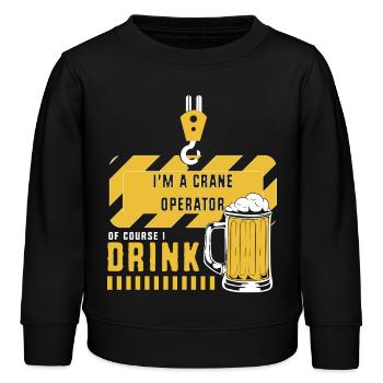 Crane operator crane - Kids Organic Sweatshirt by Stanley/Stella - black - Front - AI Model Kid Male (0cm)