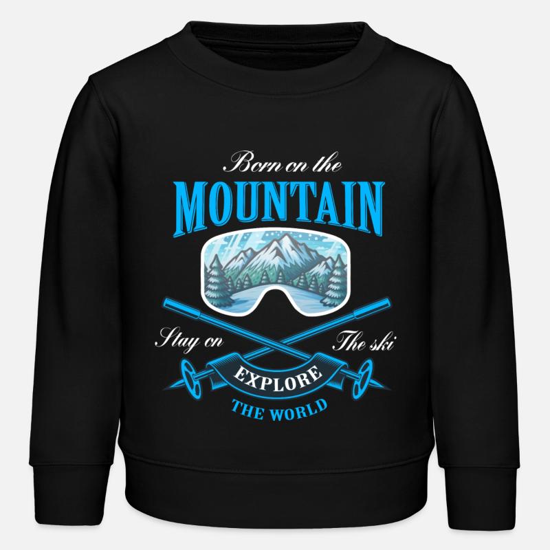 Geboren auf dem Berg - Kinder Organic Sweatshirt Mini Changer von Stanley/Stella - Schwarz