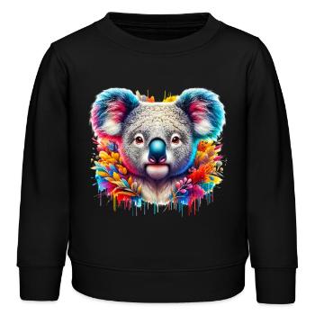 Koala - Kinder Organic Sweatshirt Mini Changer von Stanley/Stella - Schwarz - Vorne - AI Model Kid Male (0cm)