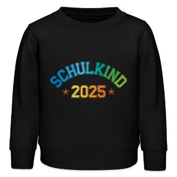 Schulkind 2025 Einschulung College Trikot - Kinder Organic Sweatshirt Mini Changer von Stanley/Stella - Schwarz - Vorne - AI Model Kid Male (0cm)
