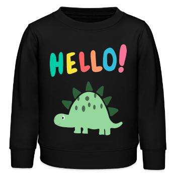 Hello Dino - Süßes Dinosauriermotiv - Kinder - Kinder Organic Sweatshirt Mini Changer von Stanley/Stella - Schwarz - Vorne - AI Model Kid Male (0cm)
