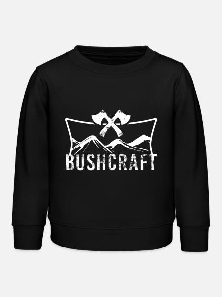 Survival Bushcrafter Bushcraft Wilderness Gift - Kids Organic Sweatshirt by Stanley/Stella - black