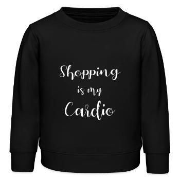 Le shopping est mon cardio - Sweat enfant bio Stanley/Stella - noir - Devant - AI Model Kid Male (0cm)