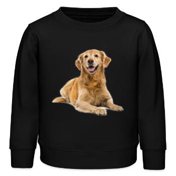 Tolle Golden Retriever Geschenke - Kinder Organic Sweatshirt Mini Changer von Stanley/Stella - Schwarz - Vorne - AI Model Kid Male (0cm)