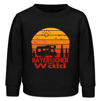Bayrischer Wald Camping - Kinder Organic Sweatshirt Mini Changer von Stanley/Stella - Schwarz - Vorne - AI Model Kid Male (0cm)