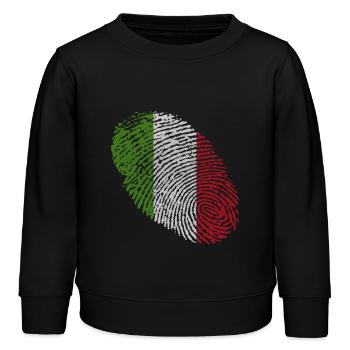 Italien Fingerabdruck - Kinder Organic Sweatshirt Mini Changer von Stanley/Stella - Schwarz - Vorne - AI Model Kid Male (0cm)