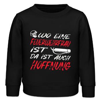 Feuerwehrfrau - Kinder Organic Sweatshirt Mini Changer von Stanley/Stella - Schwarz - Vorne - AI Model Kid Male (0cm)