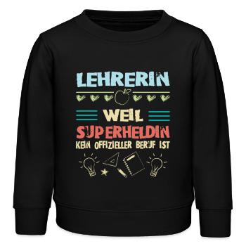 Lehrerin - Kinder Organic Sweatshirt Mini Changer von Stanley/Stella - Schwarz - Vorne - AI Model Kid Male (0cm)