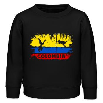 Kolumbien - Kinder Organic Sweatshirt Mini Changer von Stanley/Stella - Schwarz - Vorne - AI Model Kid Male (0cm)