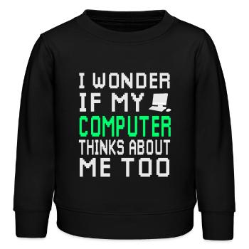 ordinateur - Sweat enfant bio Stanley/Stella - noir - Devant - AI Model Kid Male (0cm)
