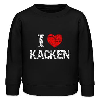 I love poop - Kids Organic Sweatshirt by Stanley/Stella - black - Front - AI Model Kid Male (0cm)
