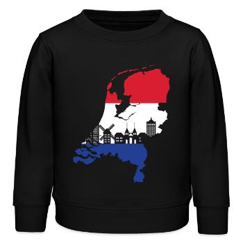 Drapeau Hollande - Sweat enfant bio Stanley/Stella - noir - Devant - AI Model Kid Male (0cm)