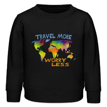 Travel more - Sweat enfant bio Stanley/Stella - noir - Devant - AI Model Kid Male (0cm)