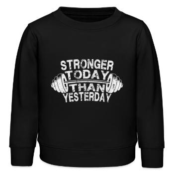 Stronger today - Kinder Organic Sweatshirt Mini Changer von Stanley/Stella - Schwarz - Vorne - AI Model Kid Male (0cm)