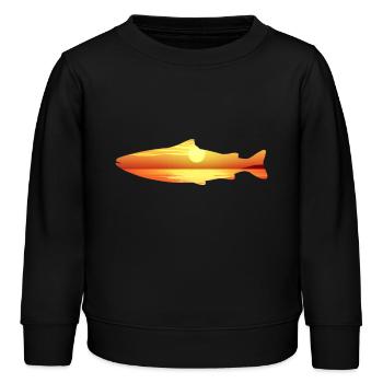 Truite - Sweat enfant bio Stanley/Stella - noir - Devant - AI Model Kid Male (0cm)