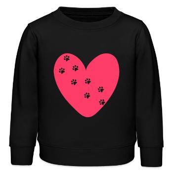 Cœur pattes - Sweat enfant bio Stanley/Stella - noir - Devant - AI Model Kid Male (0cm)