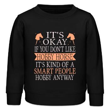 Hobby Horse - Kinder Organic Sweatshirt Mini Changer von Stanley/Stella - Schwarz - Vorne - AI Model Kid Male (0cm)