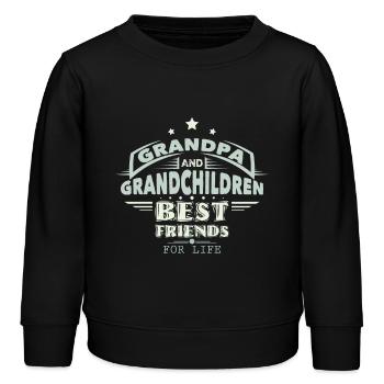 Grand-père et petits-enfants - Sweat enfant bio Stanley/Stella - noir - Devant - AI Model Kid Male (0cm)