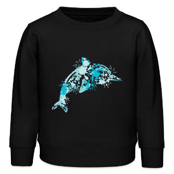 Delfin - Kinder Organic Sweatshirt Mini Changer von Stanley/Stella - Schwarz - Vorne - AI Model Kid Male (0cm)