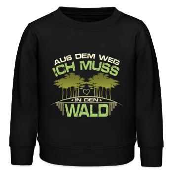 Muss in den Wald - Kinder Organic Sweatshirt Mini Changer von Stanley/Stella - Schwarz - Vorne - AI Model Kid Male (0cm)