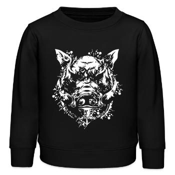 Sanglier - Sweat enfant bio Stanley/Stella - noir - Devant - AI Model Kid Male (0cm)