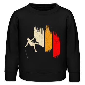 Klettern Retro - Kinder Organic Sweatshirt Mini Changer von Stanley/Stella - Schwarz - Vorne - AI Model Kid Male (0cm)
