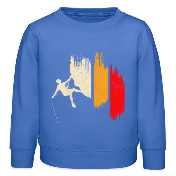 Klettern Retro - Kinder Organic Sweatshirt Mini Changer von Stanley/Stella - carolina Blue - Vorne - AI Model Kid Female (0cm)