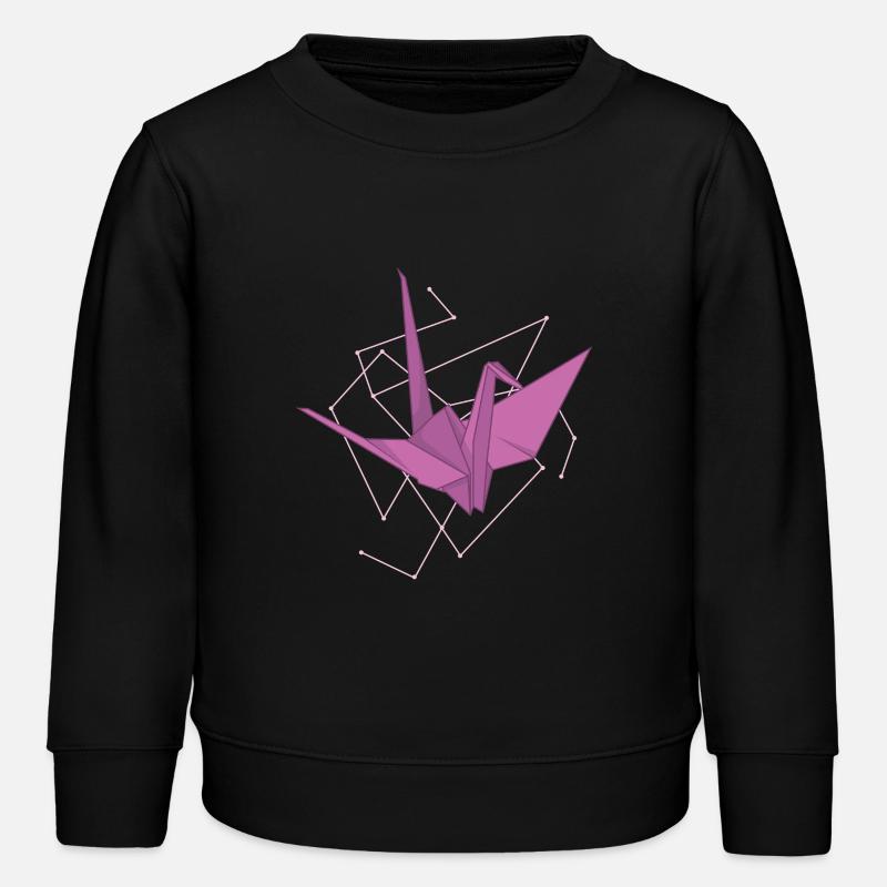 Origami grue comme papier - Sweat enfant bio Stanley/Stella - noir