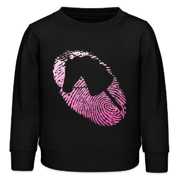 Hobby Horse - Kinder Organic Sweatshirt Mini Changer von Stanley/Stella - Schwarz - Vorne - AI Model Kid Male (0cm)