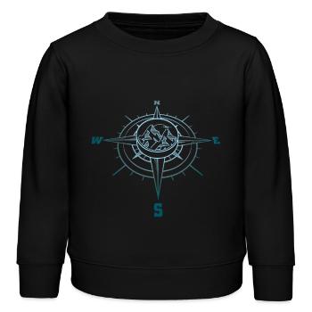 Kompass - Kinder Organic Sweatshirt Mini Changer von Stanley/Stella - Schwarz - Vorne - AI Model Kid Male (0cm)