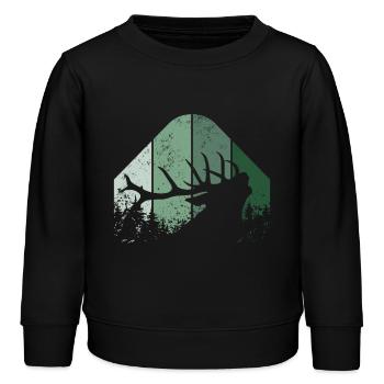 Hirsch förster jäger - Kinder Organic Sweatshirt Mini Changer von Stanley/Stella - Schwarz - Vorne - AI Model Kid Male (0cm)