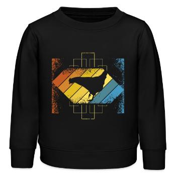 Hühner Huhn - Kinder Organic Sweatshirt Mini Changer von Stanley/Stella - Schwarz - Vorne - AI Model Kid Male (0cm)