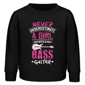 Bass Girl - Sweat enfant bio Stanley/Stella - noir - Devant - AI Model Kid Male (0cm)