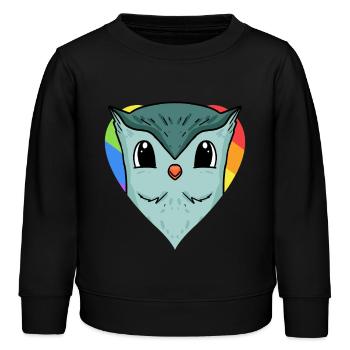Eule Lgbt Regenbogen Farben - Kinder Organic Sweatshirt Mini Changer von Stanley/Stella - Schwarz - Vorne - AI Model Kid Male (0cm)