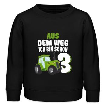 Lustiger Traktor 3. Geburtstag Geschenk für Kinder - Kinder Organic Sweatshirt Mini Changer von Stanley/Stella - Schwarz - Vorne - AI Model Kid Male (0cm)