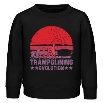 Evolution des Trampolinspringens - Kinder Organic Sweatshirt Mini Changer von Stanley/Stella - Schwarz - Vorne - AI Model Kid Male (0cm)