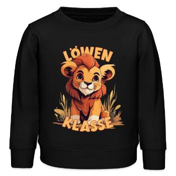 Cartoon Löwenklasse Grundschule Klassentier - Kinder Organic Sweatshirt Mini Changer von Stanley/Stella - Schwarz - Vorne - AI Model Kid Male (0cm)