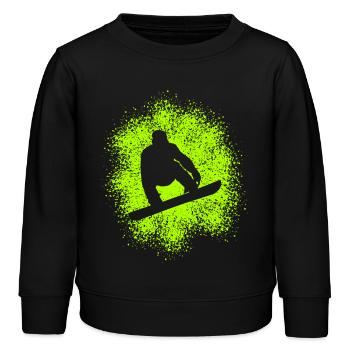 Snowboard Wintersportler - Kinder Organic Sweatshirt Mini Changer von Stanley/Stella - Schwarz - Vorne - AI Model Kid Male (0cm)