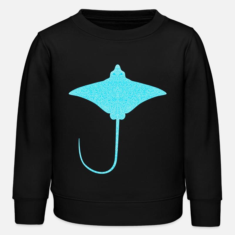 Ray – Flotteur élégant des mers - Sweat enfant bio Stanley/Stella - noir