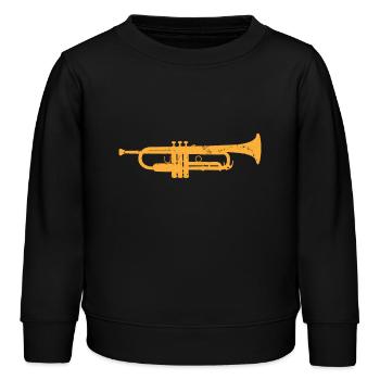 Trompete Musik Töne - Kinder Organic Sweatshirt Mini Changer von Stanley/Stella - Schwarz - Vorne - AI Model Kid Male (0cm)