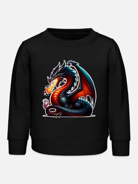 Drache - Kinder Organic Sweatshirt Mini Changer von Stanley/Stella - Schwarz