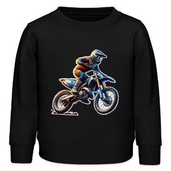 Motocross - Kinder Organic Sweatshirt Mini Changer von Stanley/Stella - Schwarz - Vorne - AI Model Kid Male (0cm)
