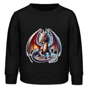 Drache - Kinder Organic Sweatshirt Mini Changer von Stanley/Stella - Schwarz - Vorne - AI Model Kid Male (0cm)