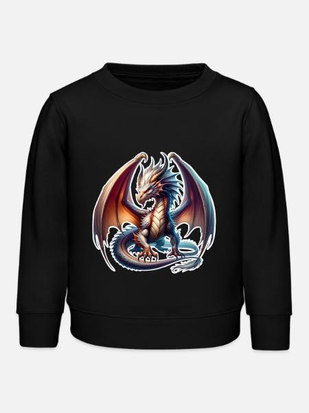 Drache - Kinder Organic Sweatshirt Mini Changer von Stanley/Stella - Schwarz