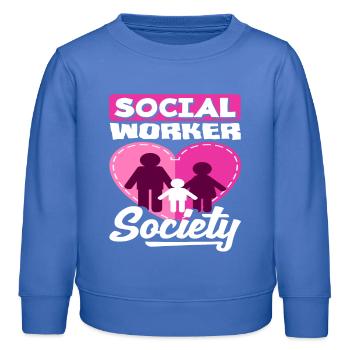 Sozialarbeiter Gesellschaft Herz Familie - Kinder Organic Sweatshirt Mini Changer von Stanley/Stella - carolina Blue - Vorne - AI Model Kid Female (0cm)
