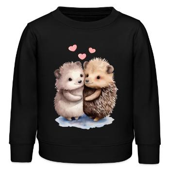Liebenswerter Igel Adorable Hedgehog - Kinder Organic Sweatshirt Mini Changer von Stanley/Stella - Schwarz - Vorne - AI Model Kid Male (0cm)