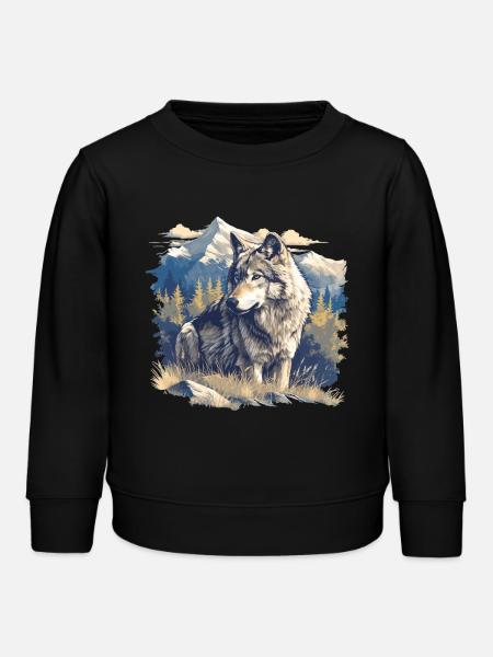 Wölfe Wolf - Kinder Organic Sweatshirt Mini Changer von Stanley/Stella - Schwarz